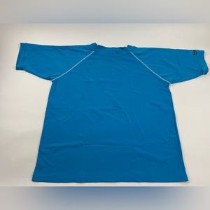 Sun Protection Swim Shirt Wet Swim Size 3X Tight Fit Stretchy UV Sun Beach Blue